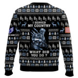 Hooktab US Air Force Liberty Eagle I Served My Country - Custom Name And Rank Ugly Sweater