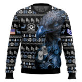 Hooktab US Air Force Liberty Eagle I Served My Country - Custom Name And Rank Ugly Sweater