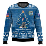 Hooktab US Air Force Merry Christmas - Custom Name And Rank Ugly Sweater