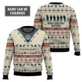 Hooktab US Air Force Merry Christmas Brothers - Custom Name And Rank Ugly Sweater