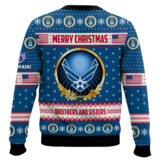 Hooktab US Air Force Merry Christmas Brothers And Sisters - Custom Name And Rank Ugly Sweater