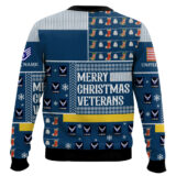 Hooktab US Air Force Merry Christmas Veterans - Custom Name And Rank Ugly Sweater