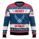 Hooktab US Air Force Merry Vetmas - Custom Name And Years Of Service Ugly Sweater