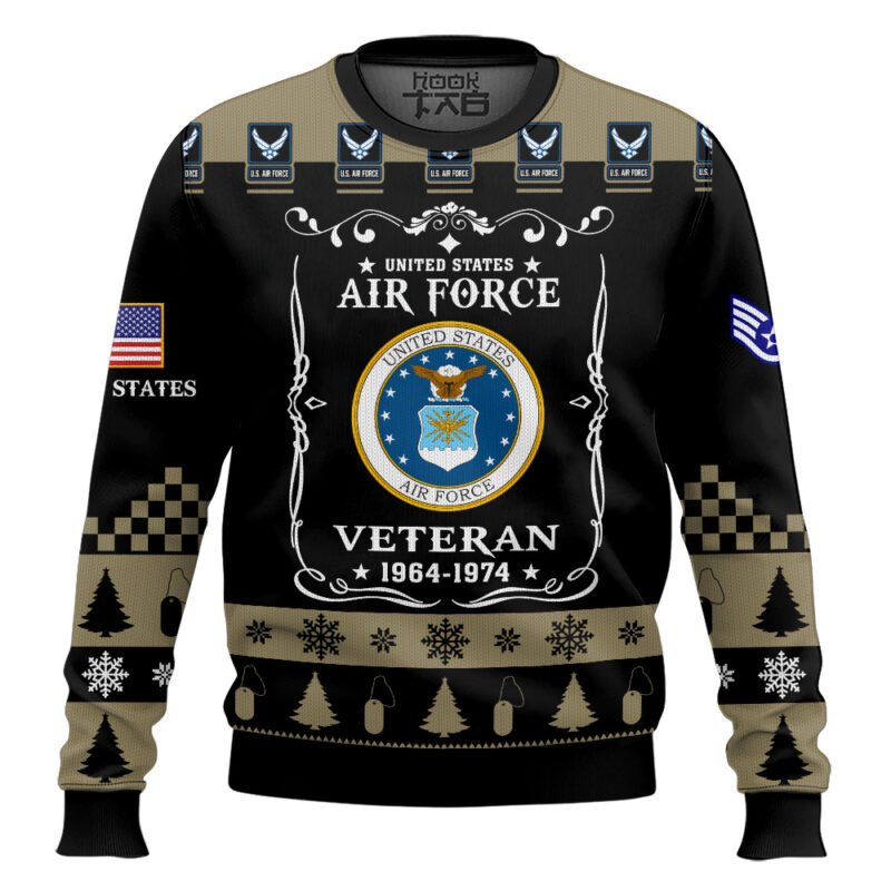 Hooktab US Air Force Once I Took a Solemn Oath - Custom Name And Rank Ugly Sweater