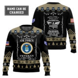 Hooktab US Air Force Once I Took a Solemn Oath - Custom Name And Rank Ugly Sweater