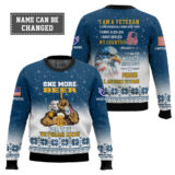 Hooktab US Air Force One More Beer For The Veteran Here - Custom Name And Rank Ugly Sweater