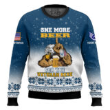 Hooktab US Air Force One More Beer For The Veteran Here - Custom Name And Rank Ugly Sweater