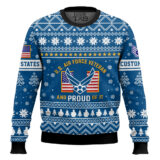 Hooktab US Air Force Proud Veteran - Custom Name And Rank Ugly Sweater