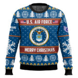 Hooktab US Air Force Proud Veteran - Custom Name, Rank And Years Of Service Ugly Sweater