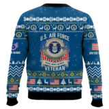 Hooktab US Air Force Proudly Served Veteran - Custom Name, Rank And Years Of Service Ugly Sweater