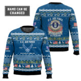 Hooktab US Air Force Proudly Served Veteran - Custom Name, Rank And Years Of Service Ugly Sweater