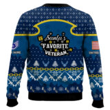Hooktab US Air Force Santa's Favorite Veteran - Custom Name And Rank Ugly Sweater