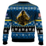 Hooktab US Air Force Strong And Brave - Custom Name And Rank Ugly Sweater