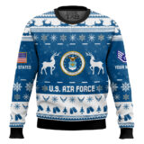 Hooktab US Air Force This Christmas R.E.D - Custom Name And Rank Ugly Sweater