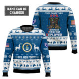 Hooktab US Air Force This Christmas R.E.D - Custom Name And Rank Ugly Sweater