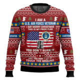 Hooktab US Air Force This Is My Pride Flag - Custom Name And Rank Ugly Sweater
