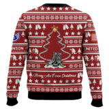 Hooktab US Air Force Veteran Merry Christmas - Custom Name And Rank Ugly Sweater