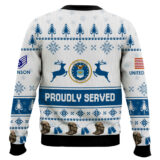 Hooktab US Air Force Veteran Proudly Served - Custom Name And Rank Ugly Sweater