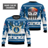 Hooktab US Air Force You'll Never Walk Alone - Custom Name and Rank Ugly Sweater