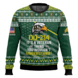Hooktab US Army DD-214 It's A Veteran Thing You Wouldn't Understand - Custom Name And Rank Ugly Sweater
