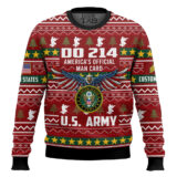Hooktab US Army DD Form 214 - Custom Name And Rank Ugly Sweater
