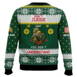 Hooktab US Army Don't Judge What You Don't Understand - Custom Name And Rank Ugly Sweater