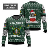 Hooktab US Army Freedom Is The Best Gift - Custom Name And Rank Ugly Sweater