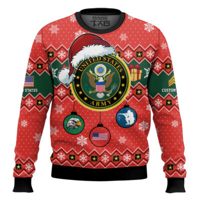 Hooktab US Army Freedom Is The Gift You Didn't Know You Needed - Custom Name And Rank Ugly Sweater