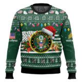 Hooktab US Army Have Yourself A Military Christmas - Custom Name And Rank Ugly Sweater