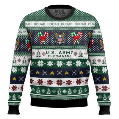 Hooktab US Army Hooah! - Custom Name Ugly Sweater