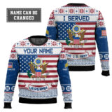 Hooktab US Army I Served - Custom Name, Rank And Years Of Service Ugly Sweater