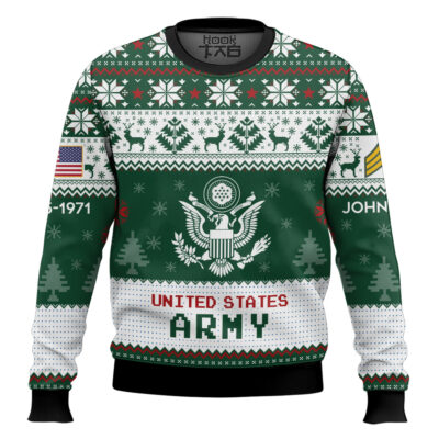 Hooktab US Army I Served My Country What Did You Do - Custom Name, Rank And Years Of Service Ugly Sweater