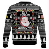Hooktab US Army I'm A Veteran, Of Course I'm On The Nice List - Custom Name And Rank Ugly Sweater
