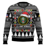 Hooktab US Army I'm A Veteran, Of Course I'm On The Nice List - Custom Name And Rank Ugly Sweater