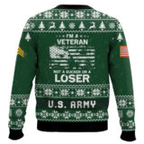 Hooktab US Army I'm Veteran Not A Sucker Or A Loser - Custom Name, Rank And Year Of Service Ugly Sweater
