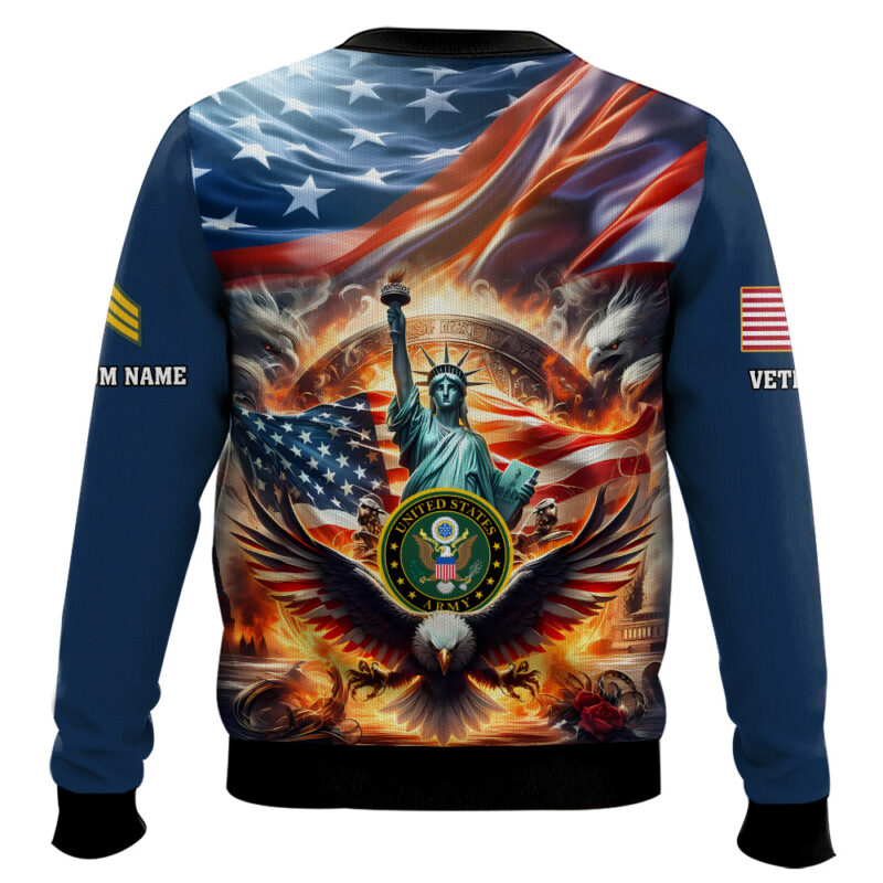 Hooktab US Army Liberty Eagle - Custom Name, Rank And Years Of Service Ugly Sweater Hooktab US Army Liberty Eagle - Custom Name, Rank And Years Of Service Ugly Sweater