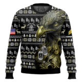 Hooktab US Army Liberty Eagle I Served My Country - Custom Name And Rank Ugly Sweater
