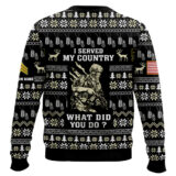 Hooktab US Army Liberty Eagle I Served My Country - Custom Name And Rank Ugly Sweater
