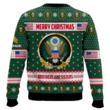 Hooktab US Army Merry Christmas Brothers And Sisters - Custom Name And Rank Ugly Sweater