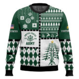 Hooktab US Army Merry Christmas Veteran - Custom Name And Rank Ugly Sweater