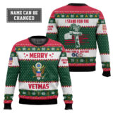 Hooktab US Army Merry Vetmas - Custom Name And Years Of Service Ugly Sweater