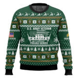 Hooktab US Army Merry Xmas Brothers And Sisters - Custom Name And Rank Ugly Sweater
