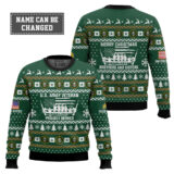 Hooktab US Army Merry Xmas Brothers And Sisters - Custom Name And Rank Ugly Sweater