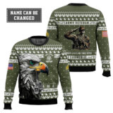 Hooktab US Army Nobody Gives Me This Title I Earned It - Custom Name, Rank And Years Of Service Ugly Sweater