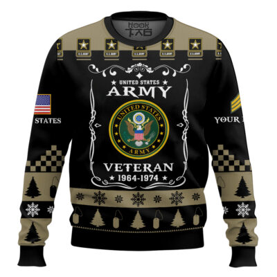 Hooktab US Army Once I Took a Solemn Oath - Custom Name And Rank Ugly Sweater