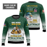 Hooktab US Army One More Beer For The Veteran Here - Custom Name And Rank Ugly Sweater