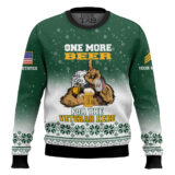 Hooktab US Army One More Beer For The Veteran Here - Custom Name And Rank Ugly Sweater