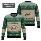 Hooktab US Army Proud Motto - Custom Name, Rank And Years Of Service Ugly Sweater