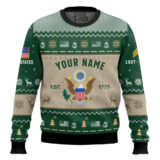 Hooktab US Army Proud Motto - Custom Name, Rank And Years Of Service Ugly Sweater