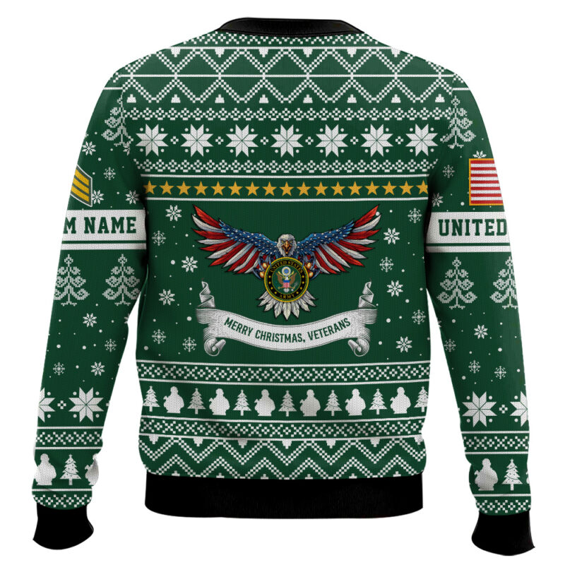 Hooktab US Army Proud Veteran - Custom Name And Rank Ugly Sweater Hooktab US Army Proud Veteran - Custom Name And Rank Ugly Sweater
